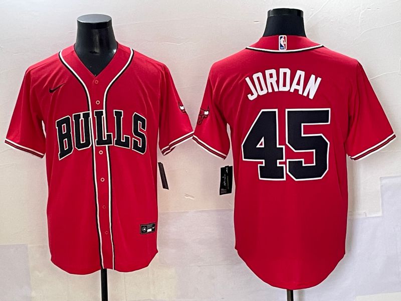 Men 2025 Chicago Bulls 45 Jordan Red Joint Name Nike NBA Jersey style 1